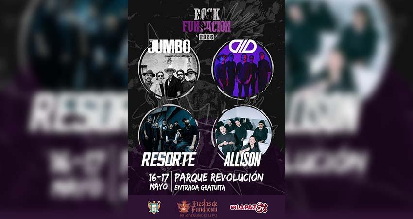 Anuncian cartelera oficial del festival Rock Fundación 2026