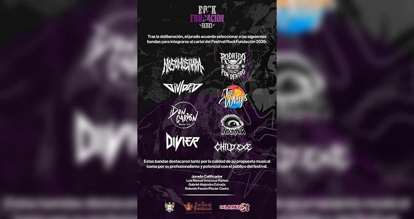 Revelan bandas seleccionadas del festival Rock Fundación 2026