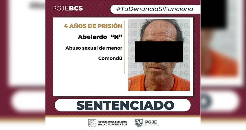 Sentencian a 4 años de prisión a Abelardo “N” por abuso sexual de una menor en Cd Constitución