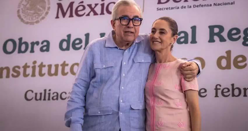 Rubén Rocha afirma que Sheinbaum lo apoya ante acusación de EU