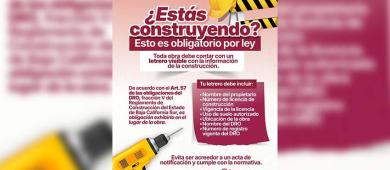 Exhorta Gobierno Municipal a constructores a garantizar legalidad de obras en La Paz
