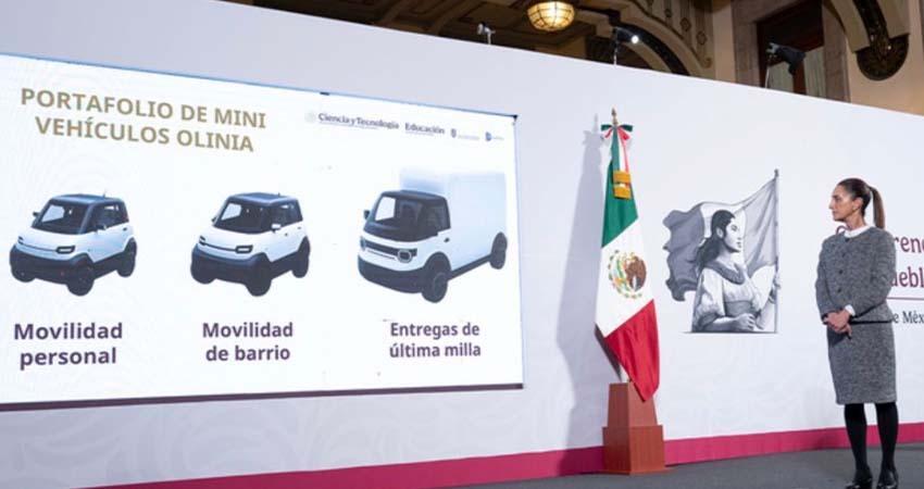 Sheinbaum revea la fecha en que se presentará el prototipo final del auto eléctrico Olinia
