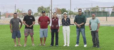 Ayuntamiento La Paz continua con la construcción del campo de fútbol en El Sargento