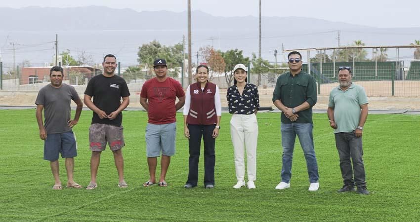 Ayuntamiento La Paz continua con la construcción del campo de fútbol en El Sargento