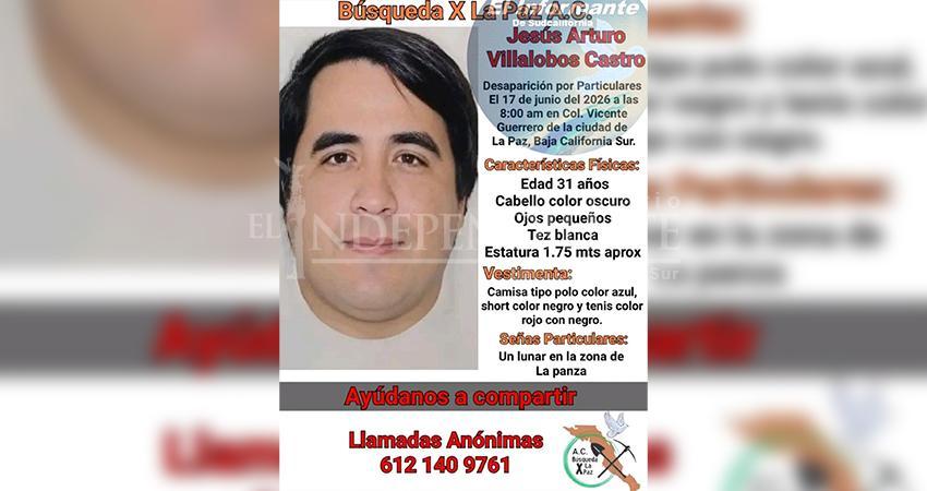 Joven desaparece en La Paz; familia denuncia presunto “levantón” y pide apoyo para localizarlo