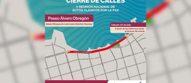 Anuncian cierre vial en el malecón de La Paz por V Reunión Nacional de Autos Clásicos