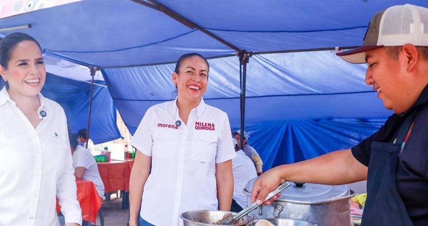 Milena quiroga es recibida con los brazos abiertos en el tianguis de las palmas, en los cabos