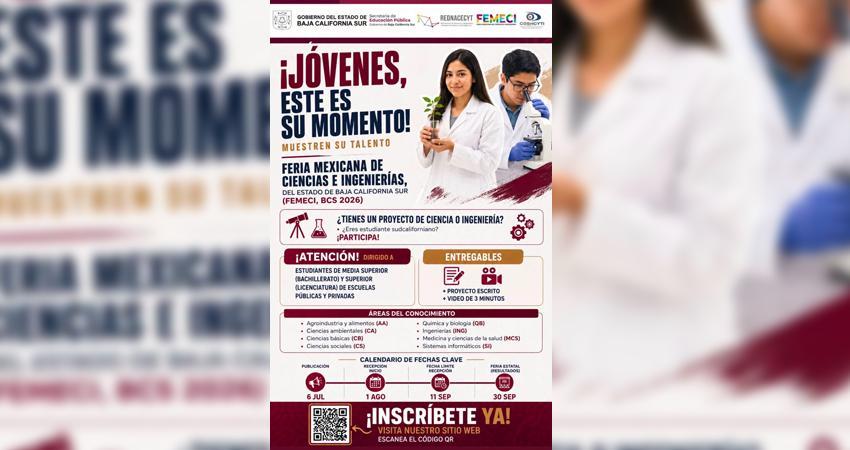 COSHCYTI invita a estudiantes sudcalifornianos a participar en la Feria Mexicana de Ciencias e Ingenierías 2026