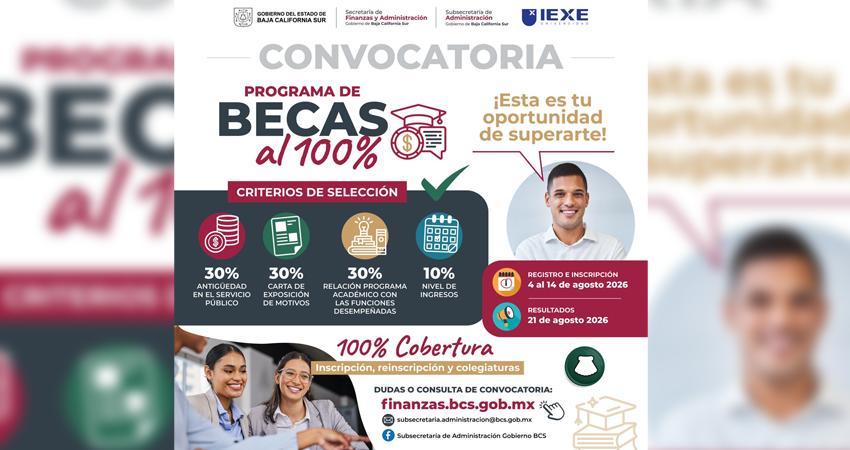 Promueve Gobierno del Estado becas del 100% para estudios superiores de trabajadores estatales
