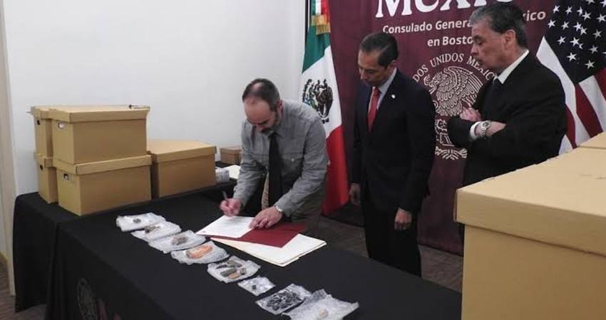 México recibe restitución de mil 132 bienes arqueológicos prehispánicos de EE.UU.