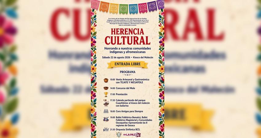 Gobierno de La Paz celebrará la Herencia Cultural de comunidades indígenas y afromexicanas