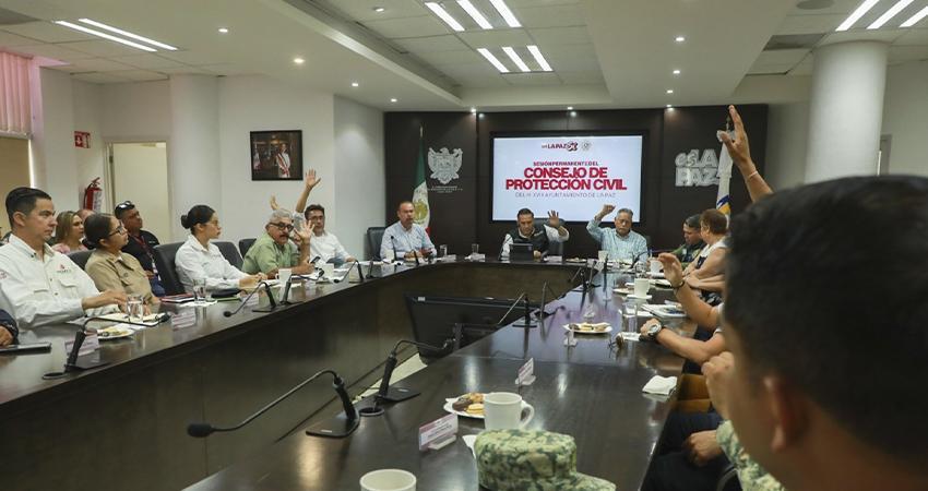 Mantiene Gobierno de La Paz Consejo de Protección Civil ante temporada de huracanes
