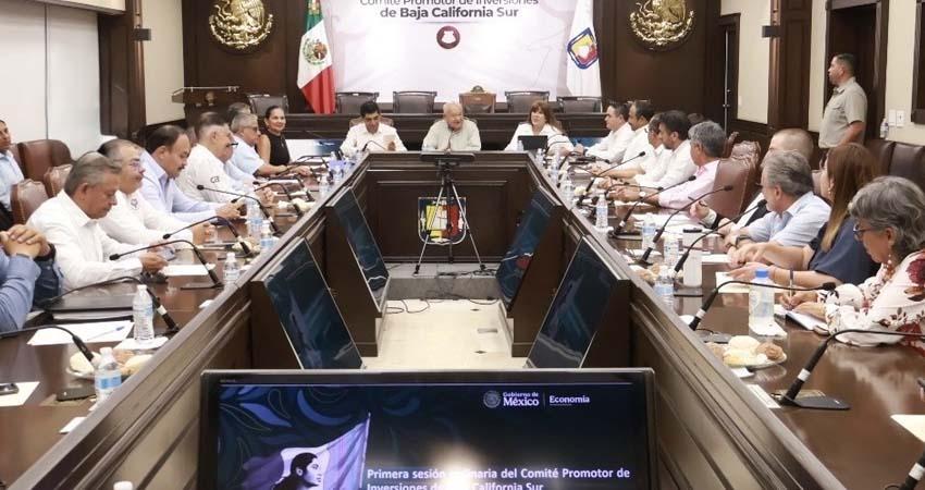 Encabeza Gobernador primera sesión del Comité Promotor de Inversiones; presentan 29 proyectos autorizados para BCS