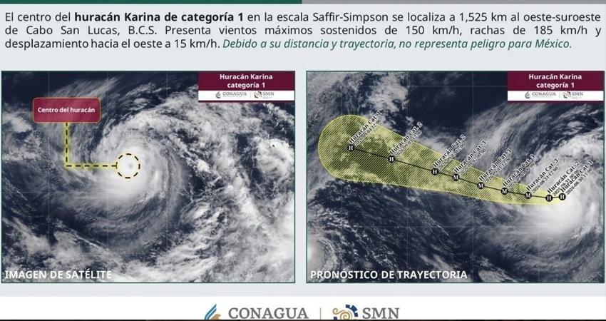 ‘Karina’ se intensifica a huracán categoría 3 en el Pacífico