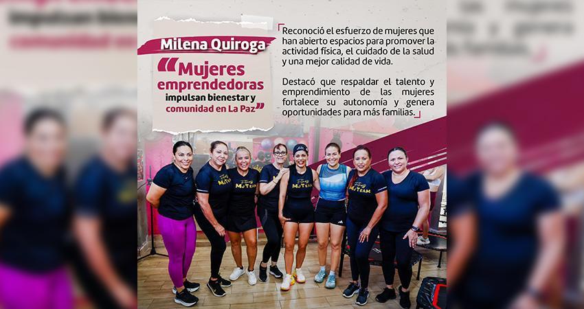 Reconoce MIlena Quiroga a mujeres emprendedoras que impulsan el deporte y el bienestar en La Paz
