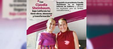 Milena Quiroga: "Con Claudia Sheinbaum, Baja California Sur tiene obras, beinestar y transformación".