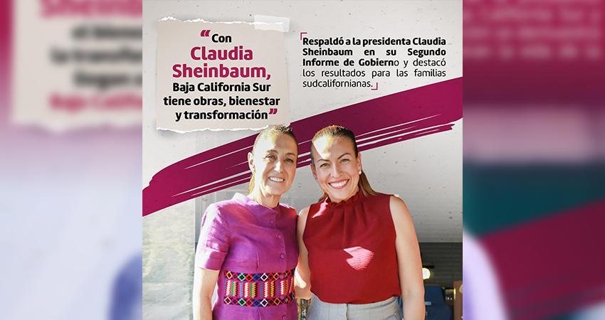 Milena Quiroga: "Con Claudia Sheinbaum, Baja California Sur tiene obras, beinestar y transformación".