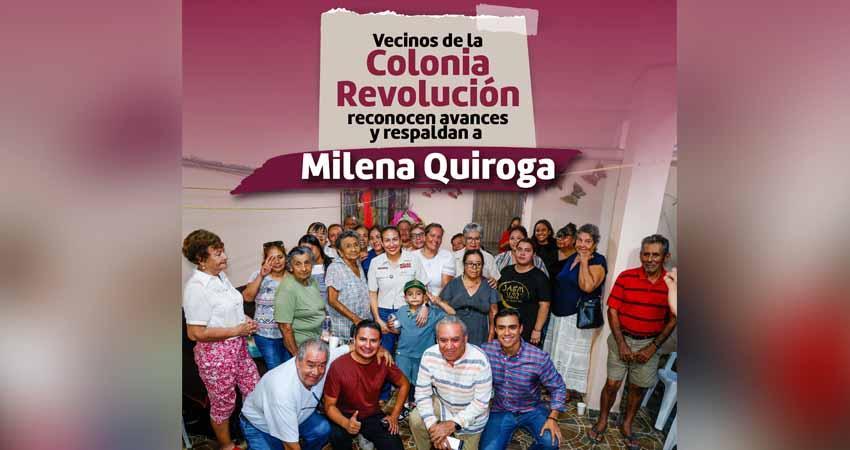 Vecinos de la colonia revolución reconocen avances y respaldan a Milena Quiroga