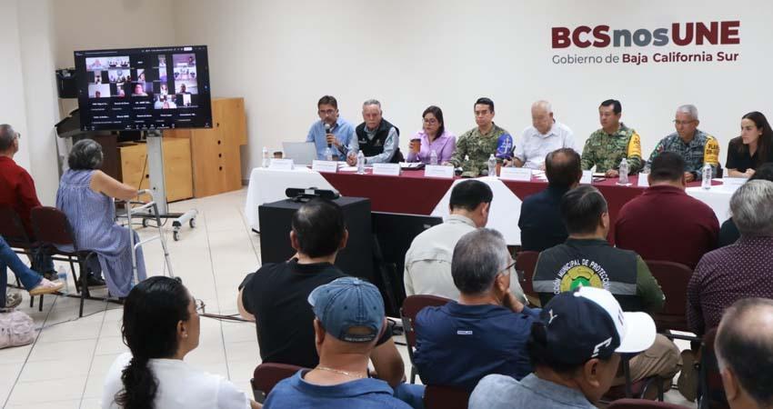 Actualiza Consejo Estatal de Protección Civil situación por lluvias en BCS