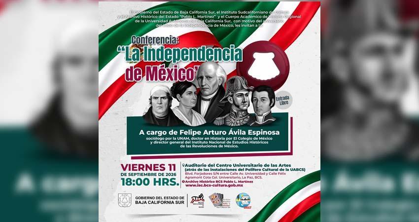 ISC invita a conferencia sobre la Independencia de México