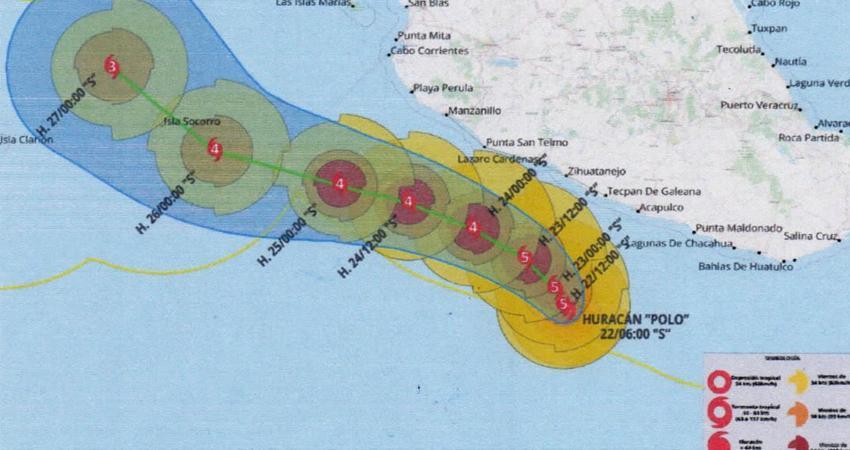 Huracán Polo alcanza categoría 5 y Capitanía de Cabo San Lucas emite medidas preventivas
