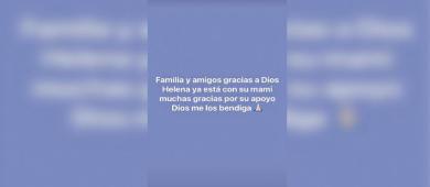 Familia de Helena reporta que la niña ya está con su madre; PGJE aún no confirma