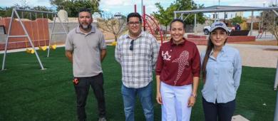 Supervisa Milena Quiroga obra de transformación del parque La Biznaga