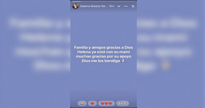 Familia de Helena reporta que la niña ya está con su madre; PGJE aún no confirma