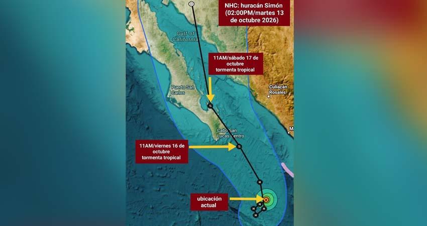Huracán Simon podría generar lluvias en BCS: Consejo Estatal de Protección Civil