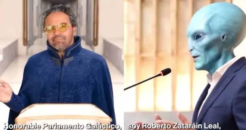 Diputado morenista rinde informe ante un congreso de extraterrestres