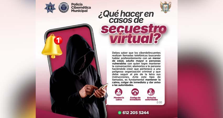 Alerta Policía Cibernética de La Paz sobre engaños telefónicos y secuestro virtual