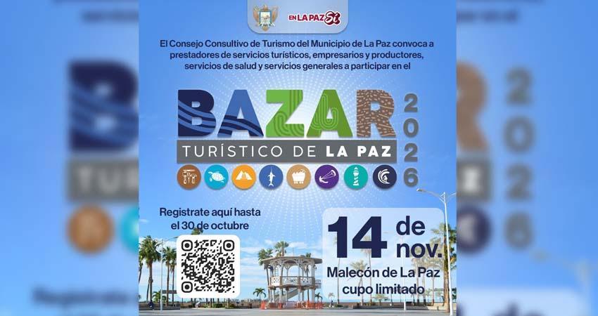 Invita Ayuntamiento de La Paz a registrarse para participar en el Bazar Turístico 2026