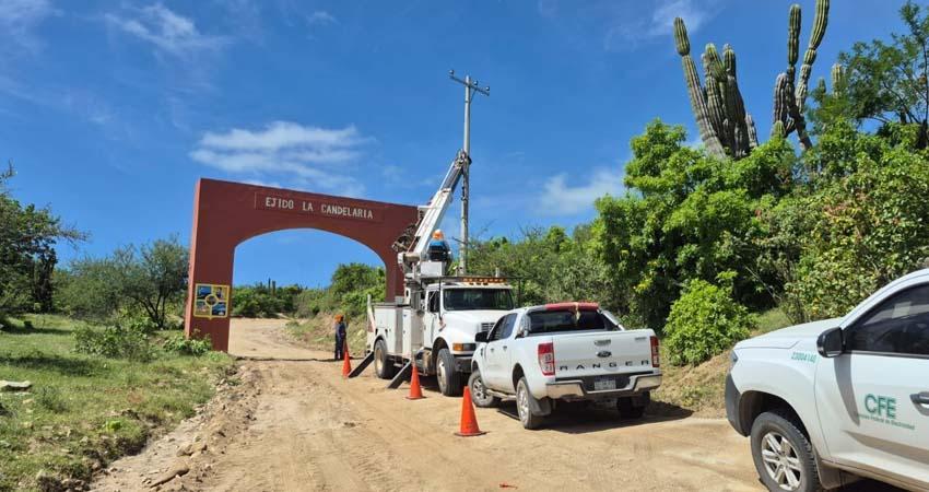 Avanzan obras de electrificación en La Candelaria y Puerto Chale, con inversión superior a 66.92 mdp