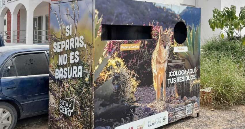 Ayuntamiento de La Paz reinstala contenedor de reciclaje en Todos Santos