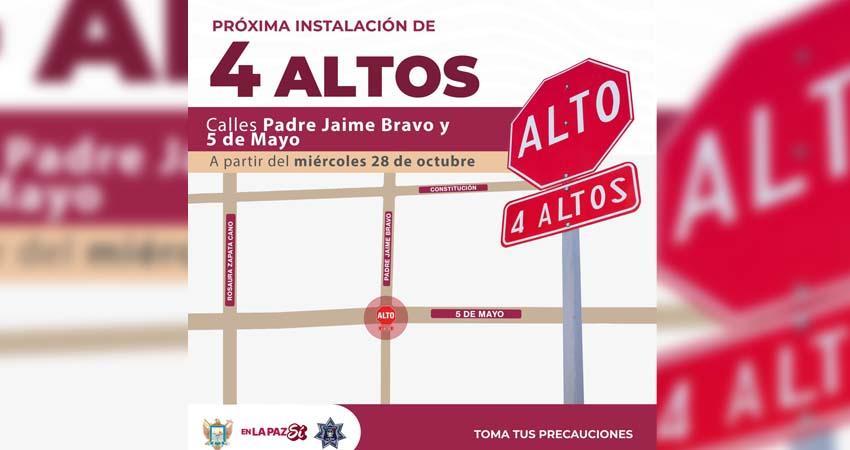Instalarán señalamiento de Cuatro Altos en colonia Lienzo Charro