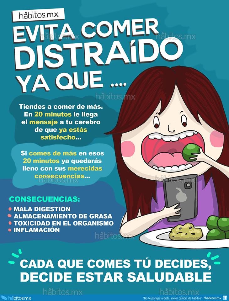 Evita comer distraido