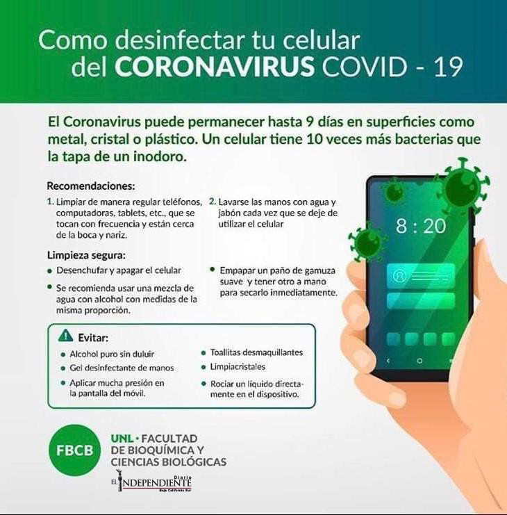 como desinfectar tu celular