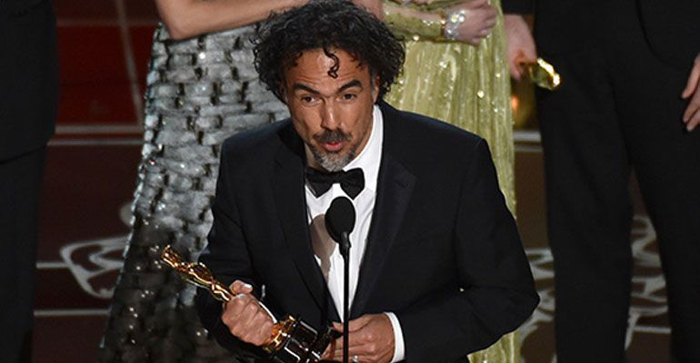 González Iñárritu en la entrega del Oscar