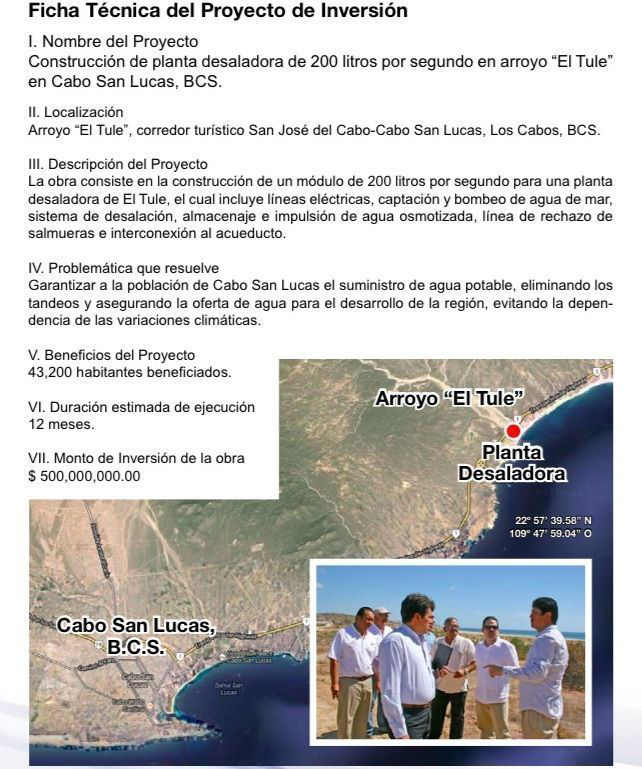 Desaladora en El Tule permitiría un servicio de agua continuo a la población de CSL: Curiel Castro