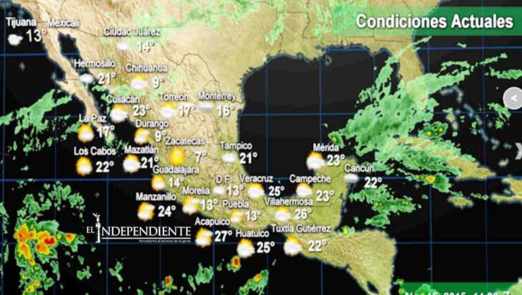 Drástico descenso en temperaturas en BCS generado por frente frío