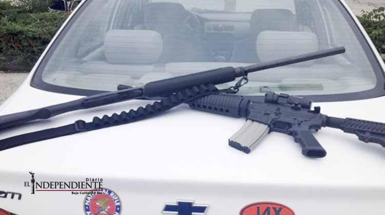 Atraparon a dos personas en posesión de sustancias ilícitas y dos armas largas en Santa Rosalía
