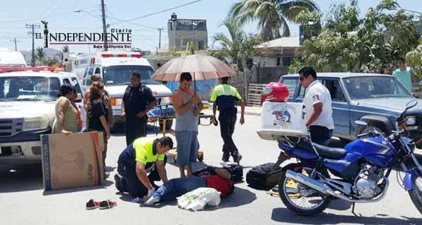 ¡No llegaron las pizzas! Repartidor en moto fue atropellado