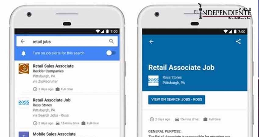 Ahora podrán buscar trabajo a través de Google