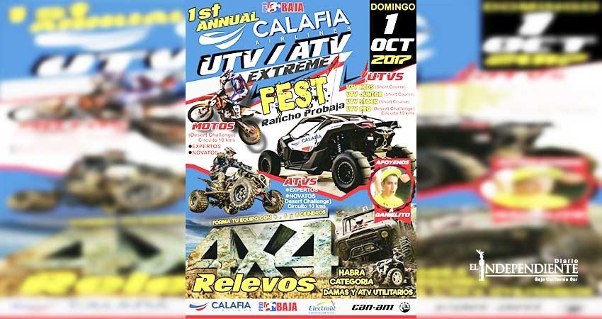 Anuncian el 1st. anual Calafía Airlines UTV & ATV Extreme Fest