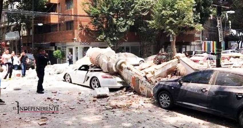 Derrumbes en edificios y vialidades  deja el sismo 7.1 grados en México