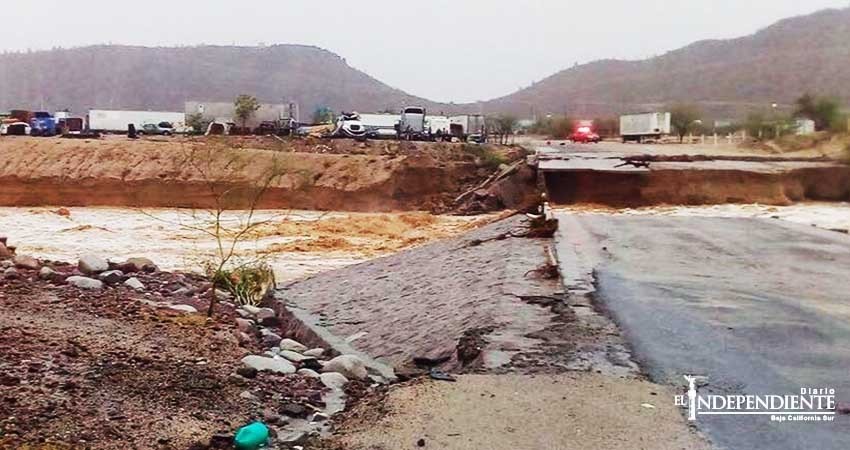 Tormenta Tropical “Lidia” dejó 76 MDP en daños a vías federales en BCS: SCT