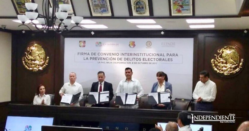 Firman poderes de BCS convenio con Fepade contra delitos electorales