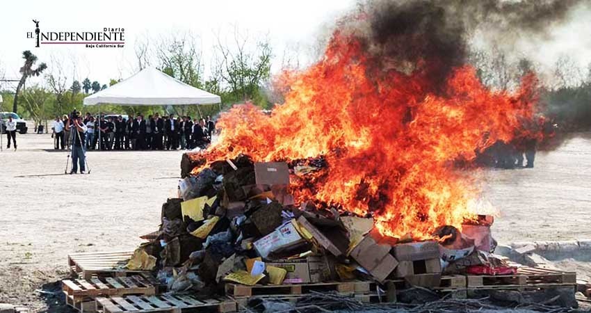 Incinera PGR narcóticos en Baja California Sur