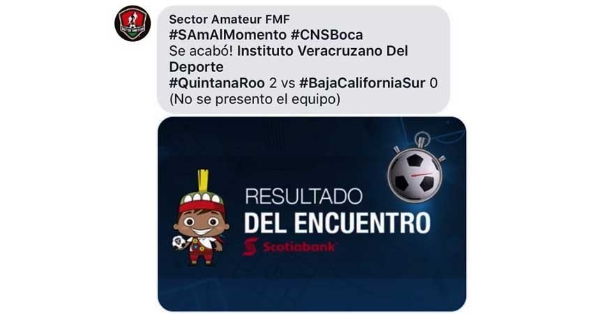 BCS pierde por “Default” al no presentarse al juego del Nacional de Futbol