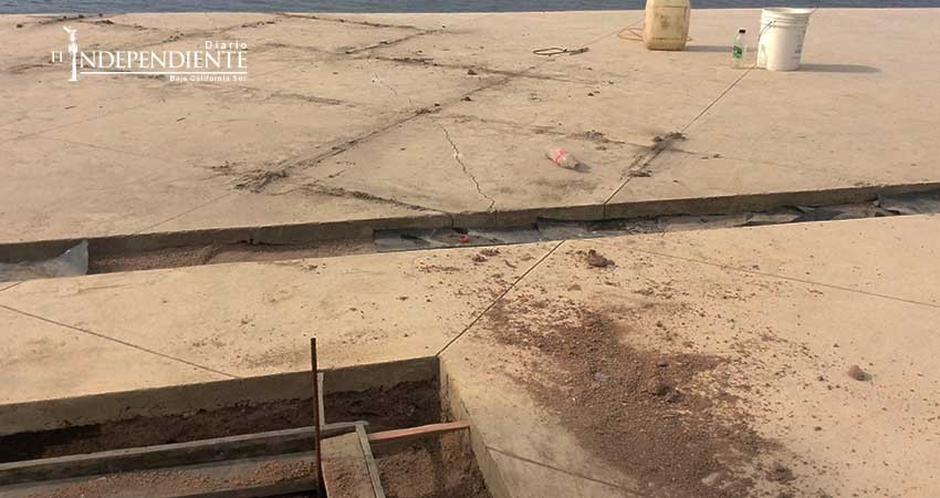 Denuncian mala calidad en remodelación del malecón de La Paz